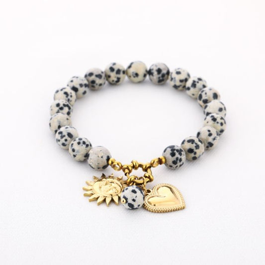 Kralen armband leopard met bedels