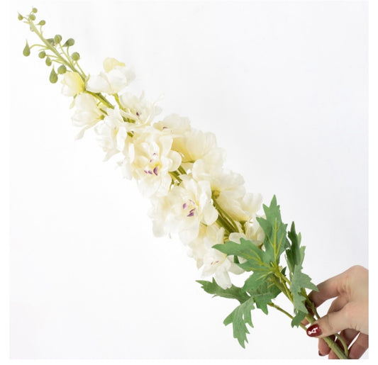Kunstbloem ridderspoor 94cm beige