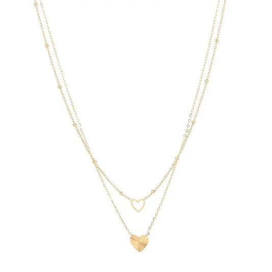 Dubbele hartjesketting