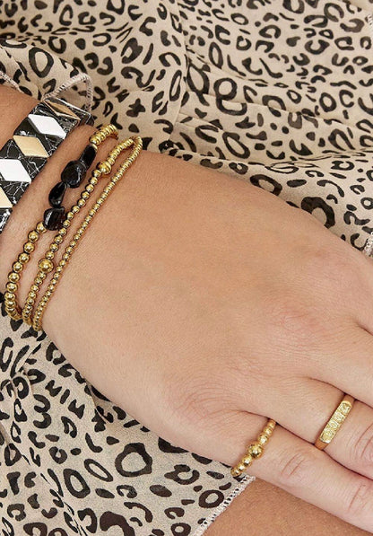 Armband black rocks goud