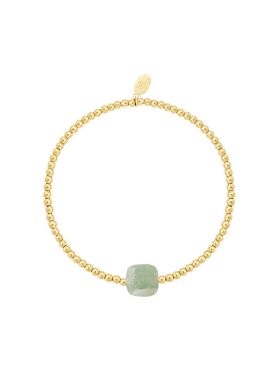 Armband kraaltjes met grote steen
