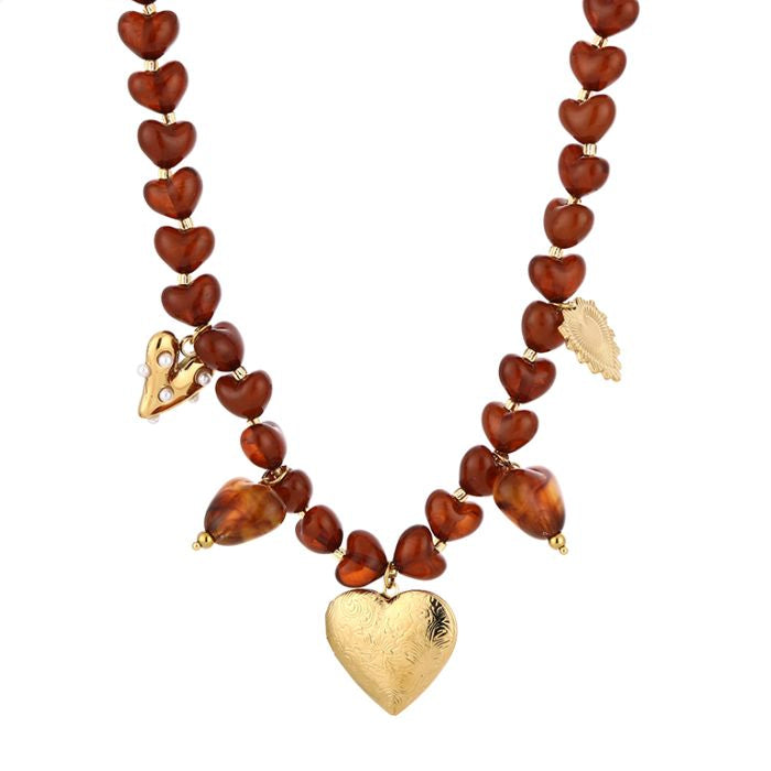 Kralen ketting met bedels