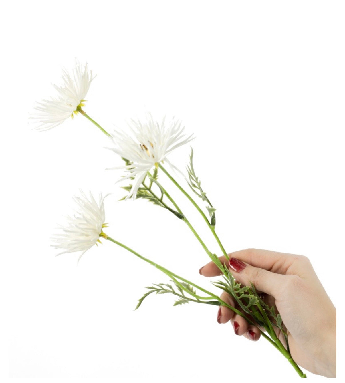 Kunstbloem chrysant 61cm off-white