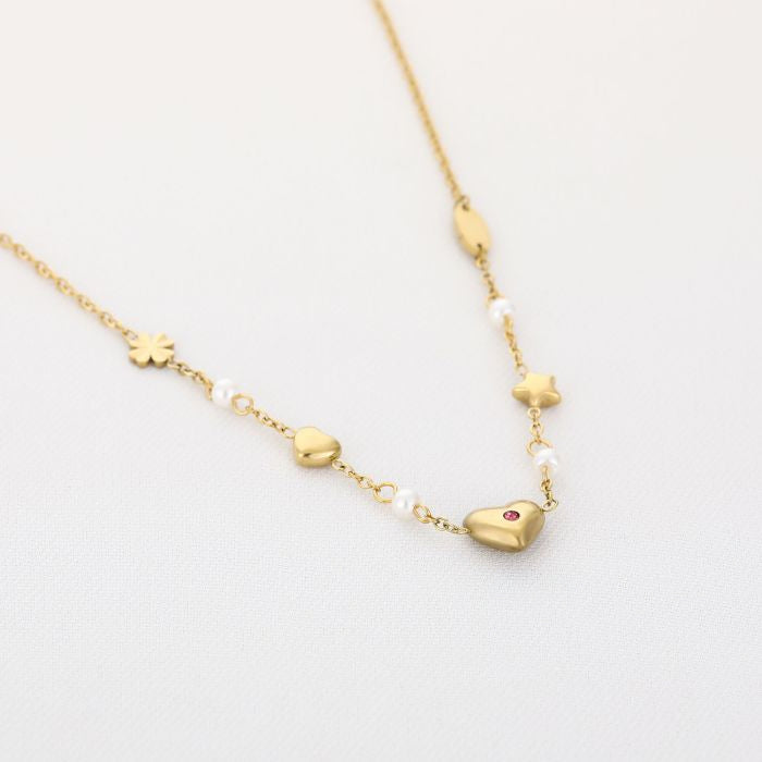 Hartje klaver ster ketting