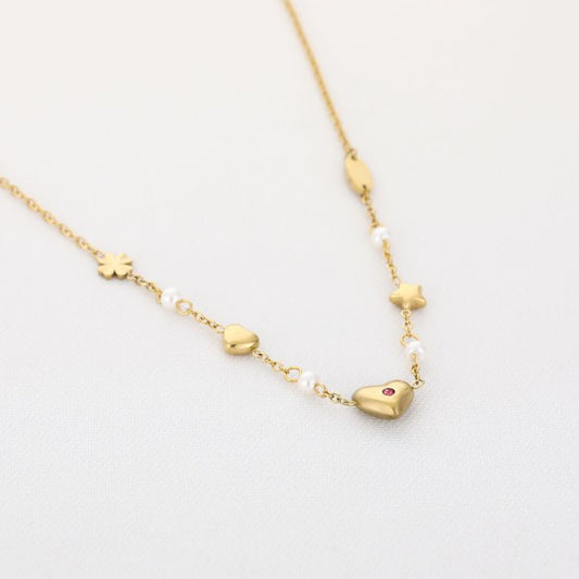 Hartje klaver ster ketting