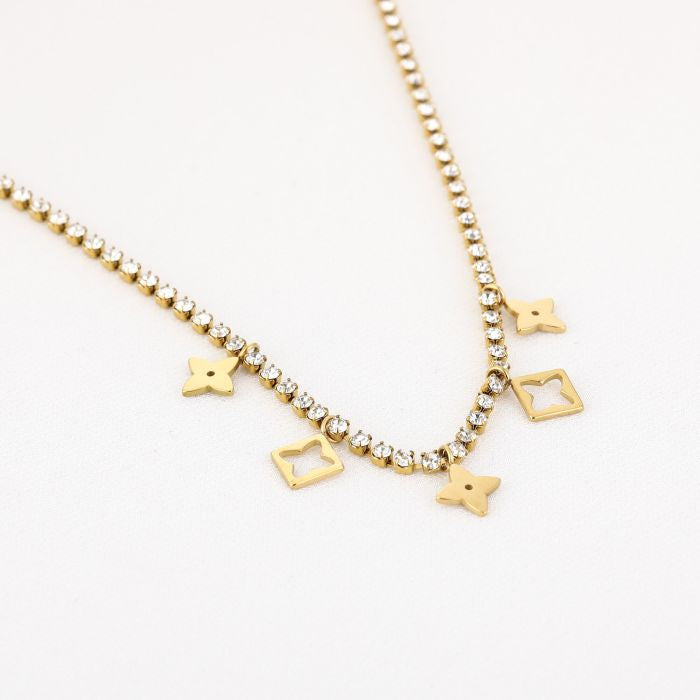 Strass ketting met bedels
