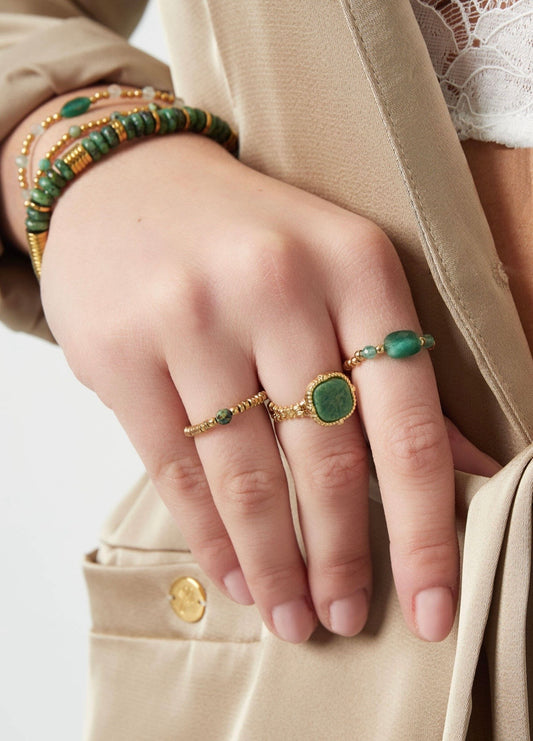 Elastieken ring 3 kralen