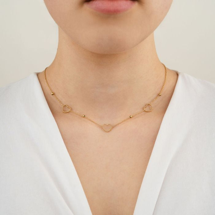 Fijne hartjes ketting