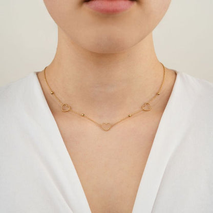 Fijne hartjes ketting