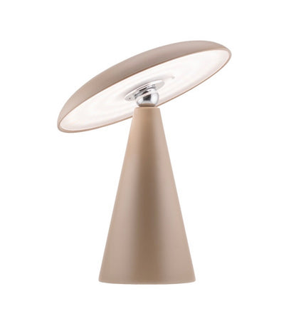 Bureaulamp Mush LED op accu mat taupe, afneembare kap