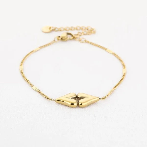Dubbele hartjes armband