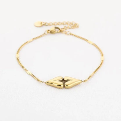 Dubbele hartjes armband
