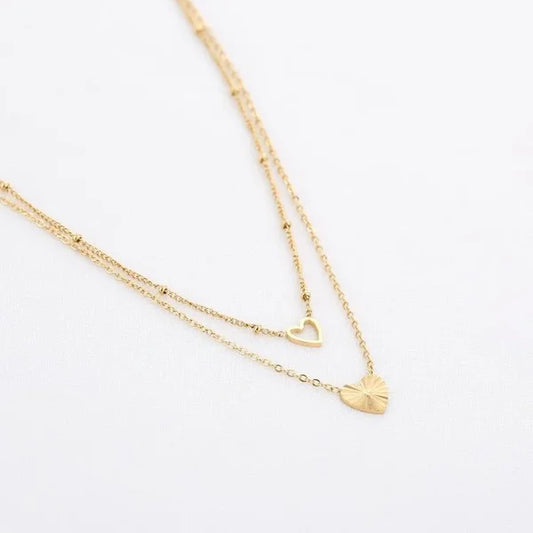 Dubbele hartjesketting