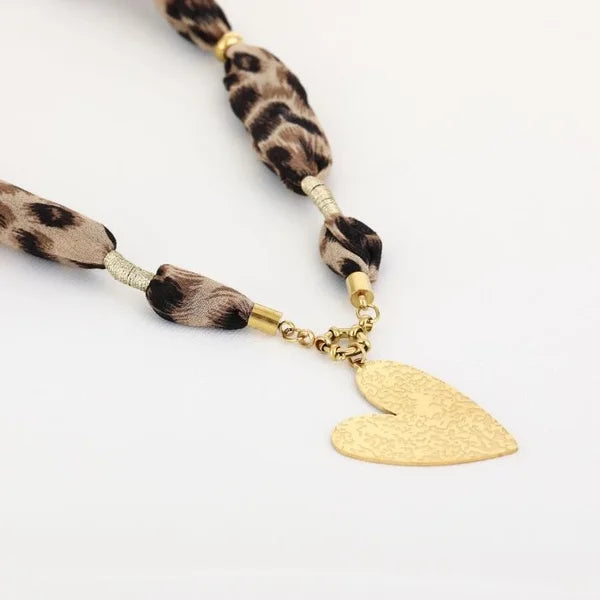 Stof ketting met hart
