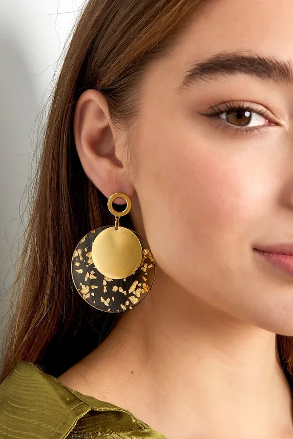 Oorbellen rond met print