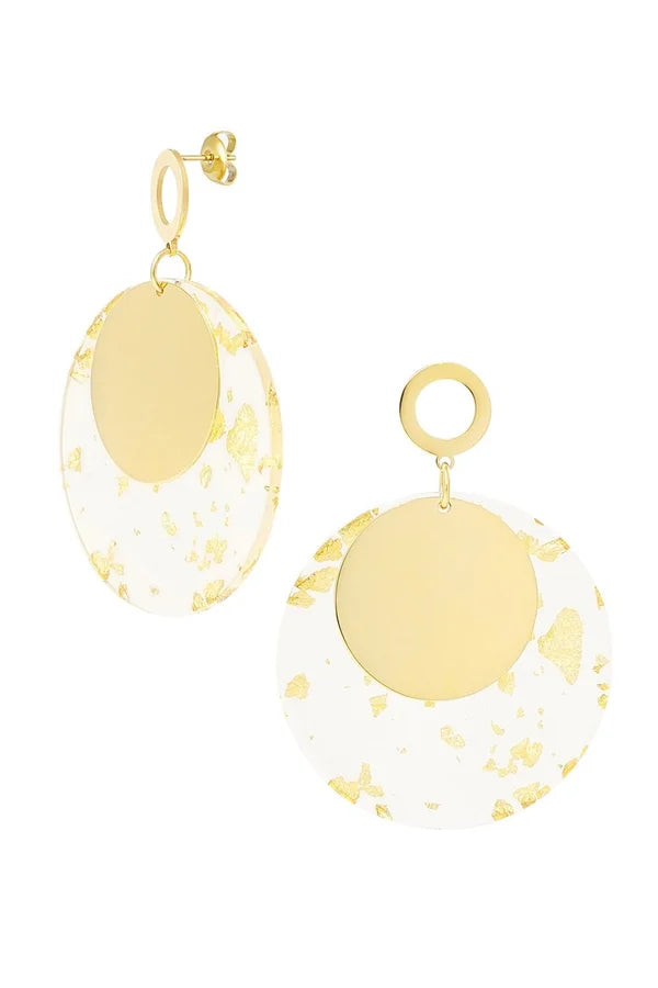 Oorbellen rond met print