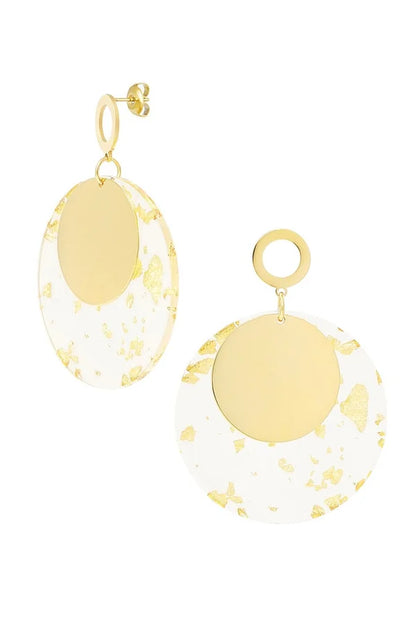 Oorbellen rond met print