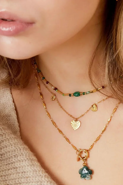 Ketting hartjes goud