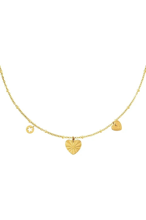 Ketting hartjes goud