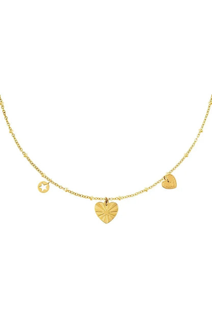 Ketting hartjes goud