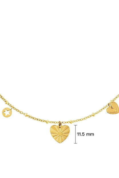 Ketting hartjes goud