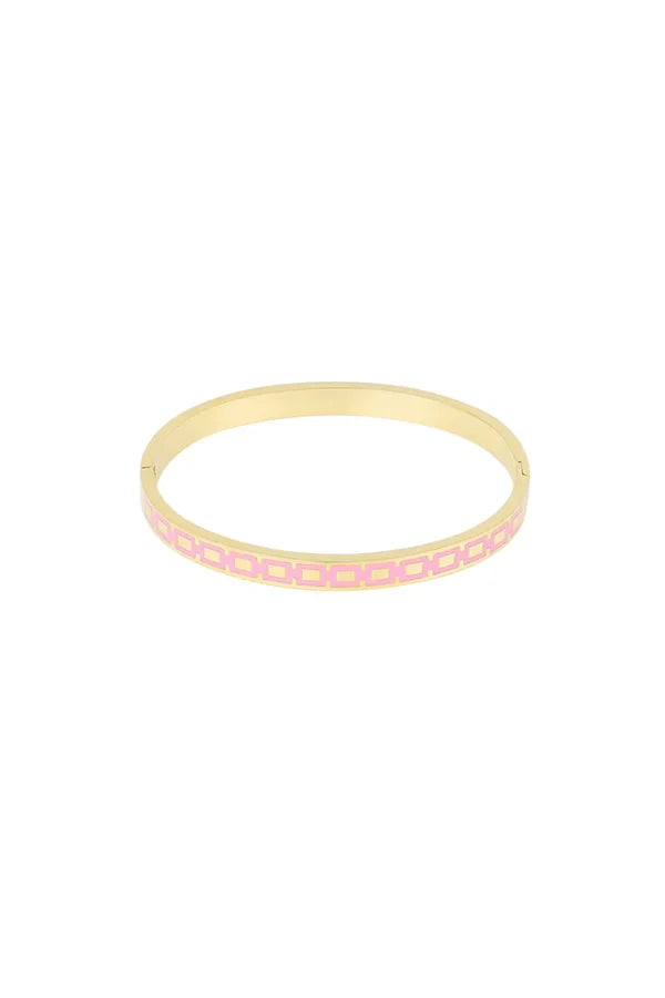 Bangle met roze print