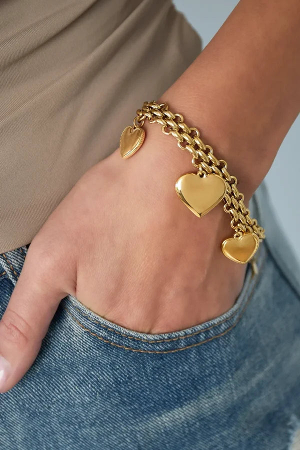 Trio hart armband