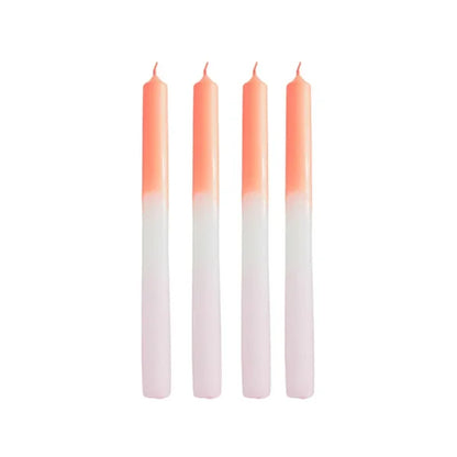 Kaars oranje/wit/licht roze