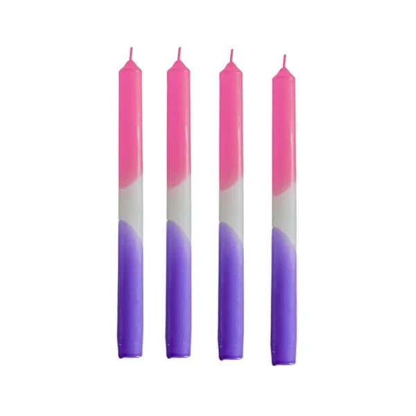 Kaars roze/wit/paars