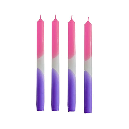 Kaars roze/wit/paars