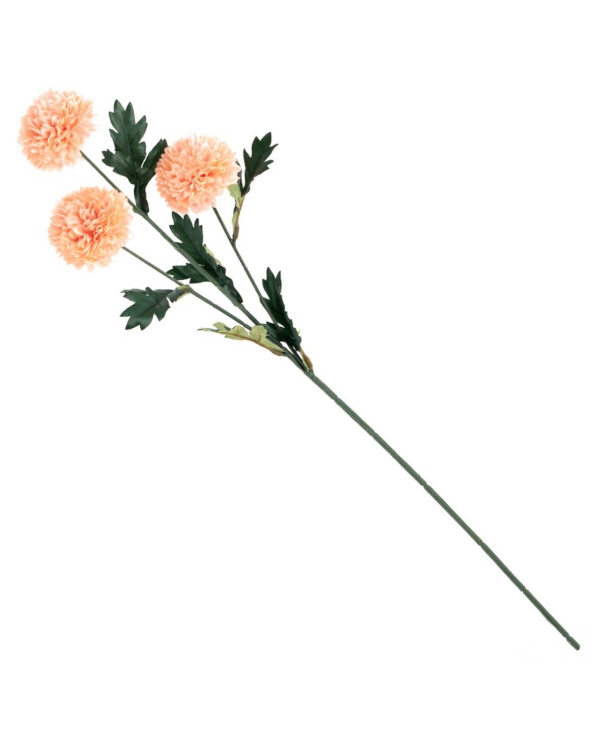 Kunstbloem bol chrysant 58cm zachtroze